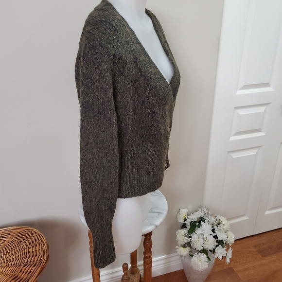 Women's Brown Button-Up Sweater - Picture 9 of 12